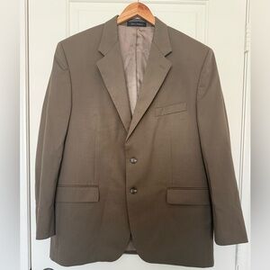 Chaps Men 44R Brown Wool Blazer Suit Jacket Sport Coat Vintage Dark Academia VTG